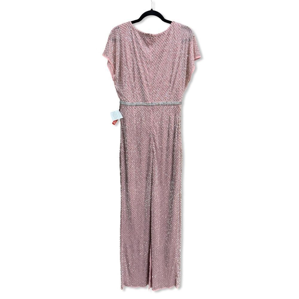 Mac Duggal 93787 beaded rose lattice Pink Midi Dress evening gown NWT $598 sz 8 - Picture 3 of 9
